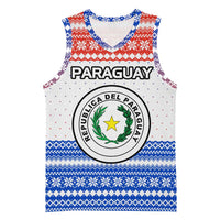 Paraguay Christmas Basketball Jersey with Red-White-Blue Design, National Seal, and Santa Motif - Wonder Print Shop