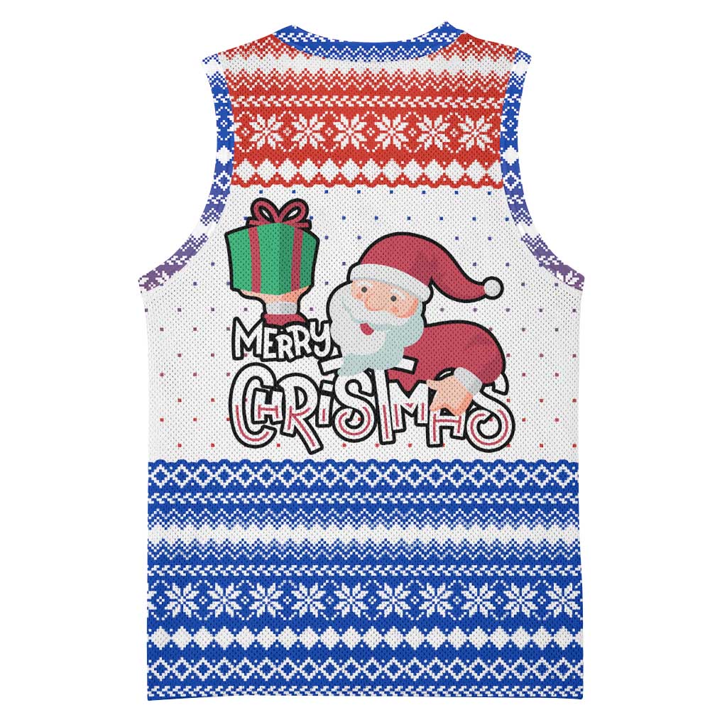 Paraguay Christmas Basketball Jersey with Red-White-Blue Design, National Seal, and Santa Motif - Wonder Print Shop