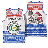 Paraguay Christmas Basketball Jersey with Red-White-Blue Design, National Seal, and Santa Motif - Wonder Print Shop