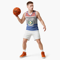 Paraguay Christmas Basketball Jersey with Red-White-Blue Design, National Seal, and Santa Motif - Wonder Print Shop
