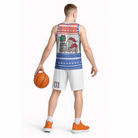 Paraguay Christmas Basketball Jersey with Red-White-Blue Design, National Seal, and Santa Motif - Wonder Print Shop