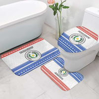 Paraguay Christmas Bathroom Set with Red-White-Blue Design, National Seal, and Santa Motif - Wonder Print Shop