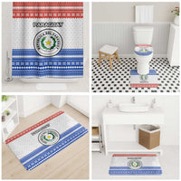 Paraguay Christmas Bathroom Set with Red-White-Blue Design, National Seal, and Santa Motif - Wonder Print Shop