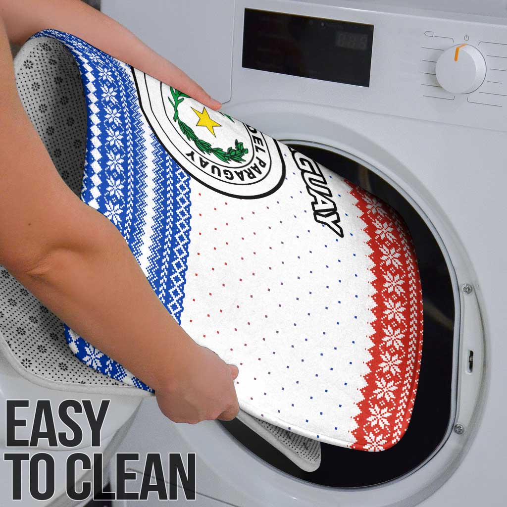 Paraguay Christmas Bathroom Set with Red-White-Blue Design, National Seal, and Santa Motif - Wonder Print Shop