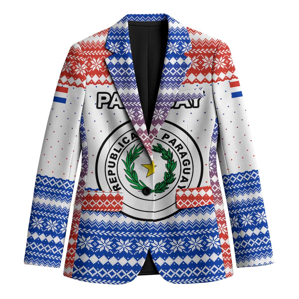 Paraguay Christmas Blazer with Red-White-Blue Design, National Seal, and Santa Motif - Wonder Print Shop