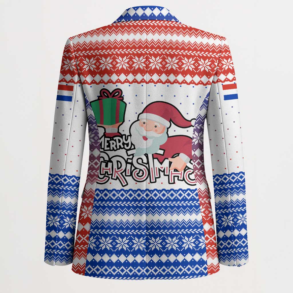 Paraguay Christmas Blazer with Red-White-Blue Design, National Seal, and Santa Motif - Wonder Print Shop