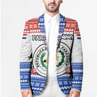 Paraguay Christmas Blazer with Red-White-Blue Design, National Seal, and Santa Motif - Wonder Print Shop