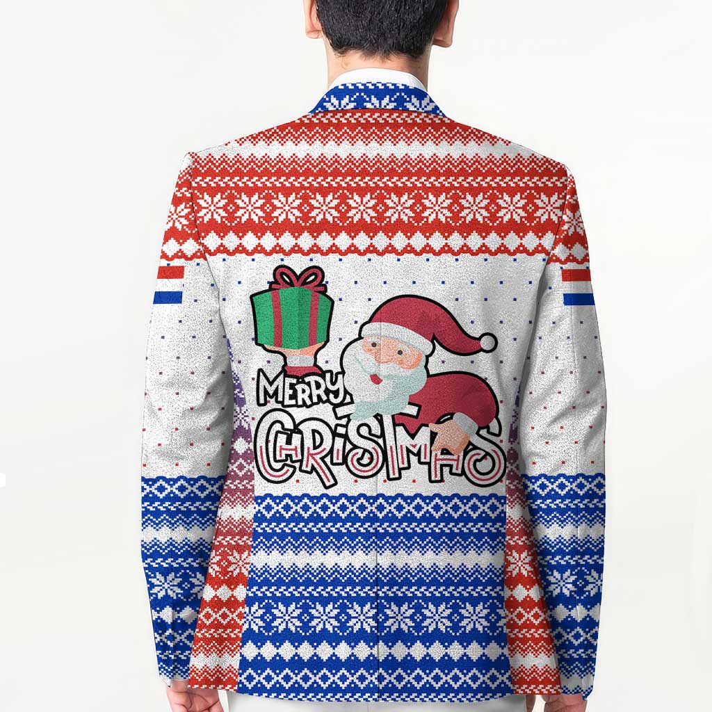 Paraguay Christmas Blazer with Red-White-Blue Design, National Seal, and Santa Motif - Wonder Print Shop
