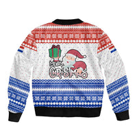 Paraguay Christmas Bomber Jacket with Red-White-Blue Design, National Seal, and Santa Motif - Wonder Print Shop