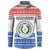 Paraguay Christmas Button Sweatshirt with Red-White-Blue Design, National Seal, and Santa Motif - Wonder Print Shop