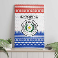 Paraguay Christmas Canvas Wall Art with Red-White-Blue Design, National Seal, and Santa Motif - Wonder Print Shop
