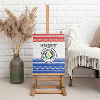 Paraguay Christmas Canvas Wall Art with Red-White-Blue Design, National Seal, and Santa Motif - Wonder Print Shop