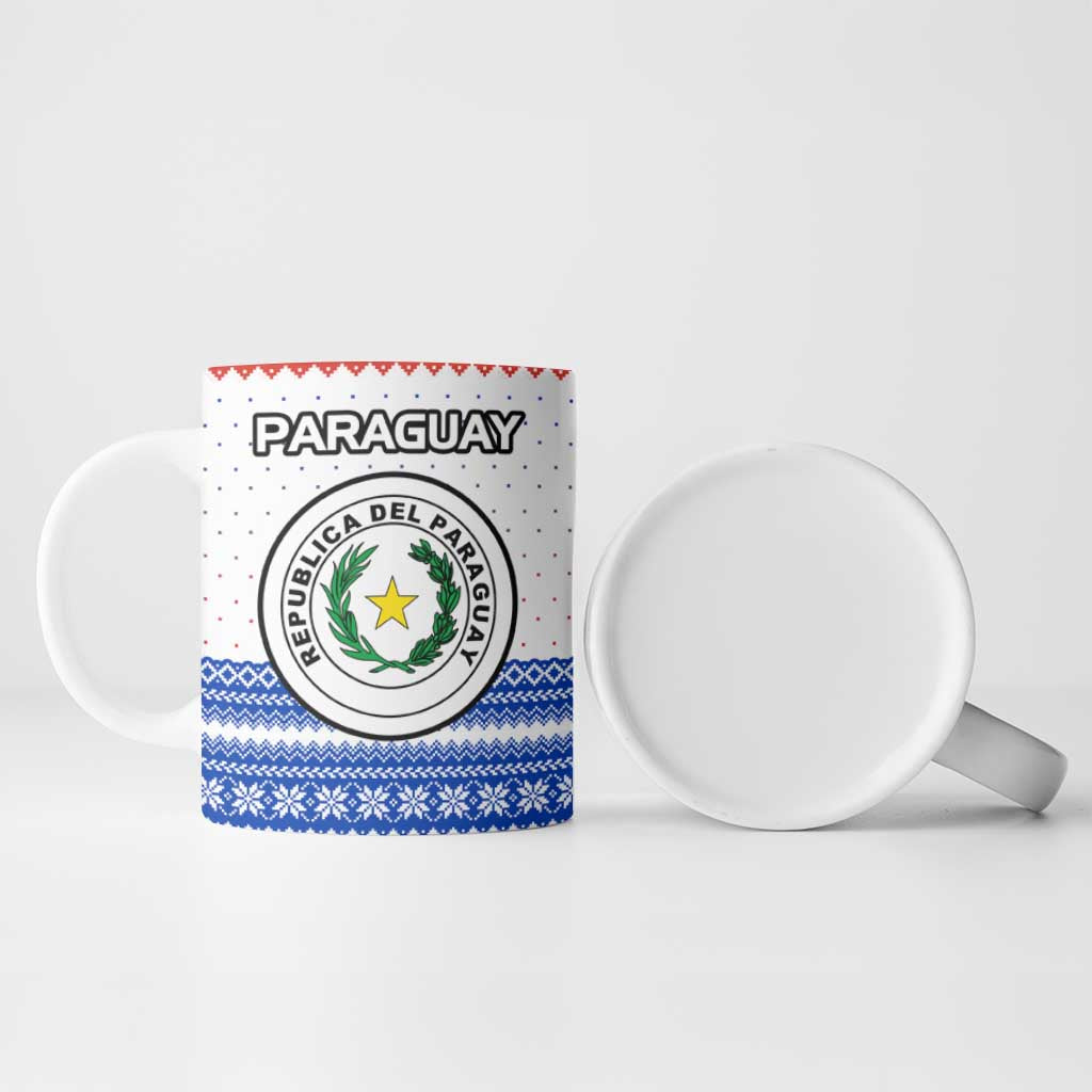 Paraguay Christmas Ceramic Mug with Red-White-Blue Design, National Seal, and Santa Motif - Wonder Print Shop
