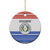 Paraguay Christmas Ceramic Ornament with Red-White-Blue Design, National Seal, and Santa Motif - Wonder Print Shop