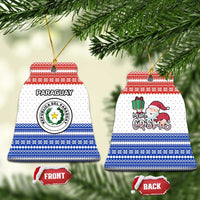 Paraguay Christmas Ceramic Ornament with Red-White-Blue Design, National Seal, and Santa Motif - Wonder Print Shop