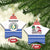 Paraguay Christmas Ceramic Ornament with Red-White-Blue Design, National Seal, and Santa Motif - Wonder Print Shop