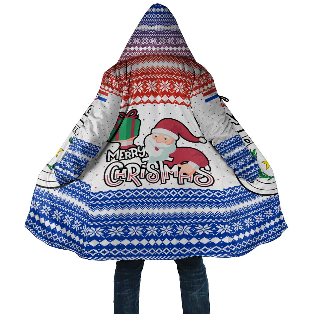 Paraguay Christmas Cloak with Red-White-Blue Design, National Seal, and Santa Motif - Wonder Print Shop