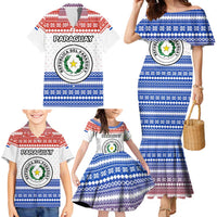 Paraguay Christmas Family Matching Mermaid Dress and Hawaiian Shirt with Red-White-Blue Design, National Seal, and Santa Motif - Wonder Print Shop