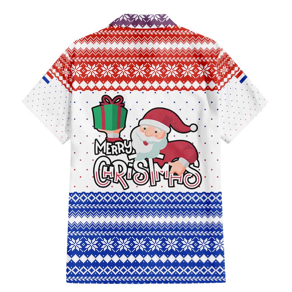Paraguay Christmas Family Matching Mermaid Dress and Hawaiian Shirt with Red-White-Blue Design, National Seal, and Santa Motif - Wonder Print Shop