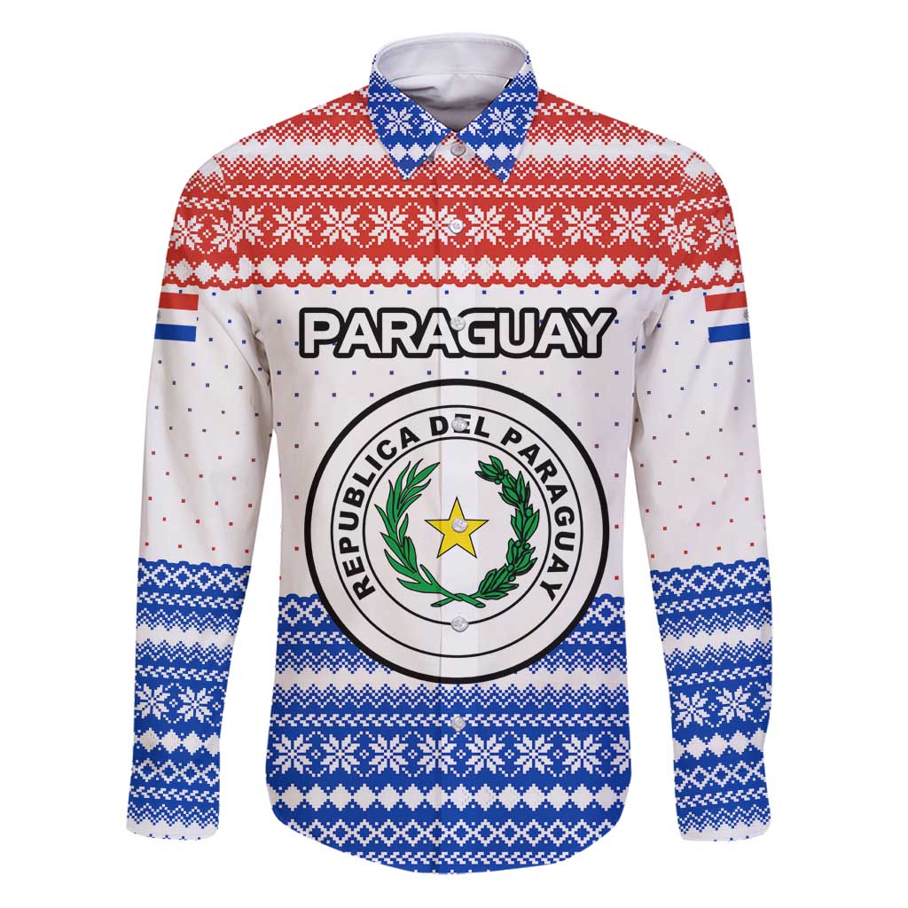 Paraguay Christmas Family Matching Puletasi and Hawaiian Shirt with Red-White-Blue Design, National Seal, and Santa Motif - Wonder Print Shop