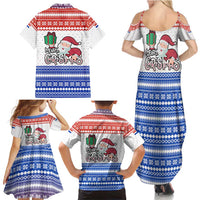Paraguay Christmas Family Matching Summer Maxi Dress and Hawaiian Shirt with Red-White-Blue Design, National Seal, and Santa Motif - Wonder Print Shop