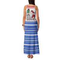 Paraguay Christmas Family Matching Tank Maxi Dress and Hawaiian Shirt with Red-White-Blue Design, National Seal, and Santa Motif - Wonder Print Shop