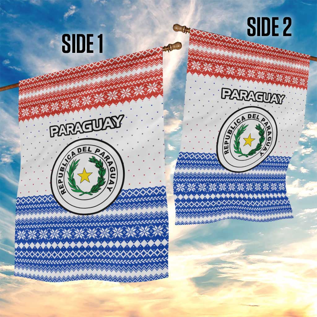 Paraguay Christmas Garden Flag with Red-White-Blue Design, National Seal, and Santa Motif - Wonder Print Shop