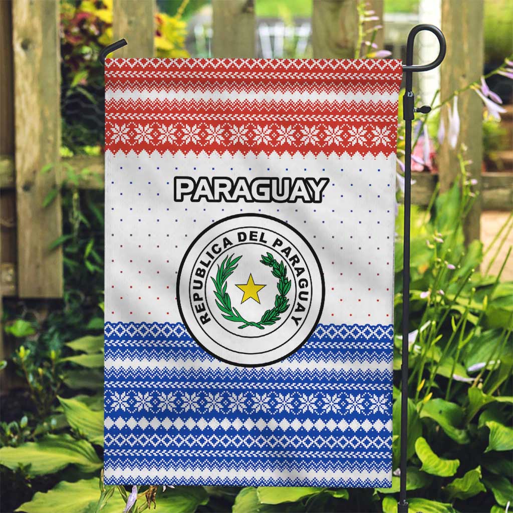 Paraguay Christmas Garden Flag with Red-White-Blue Design, National Seal, and Santa Motif - Wonder Print Shop