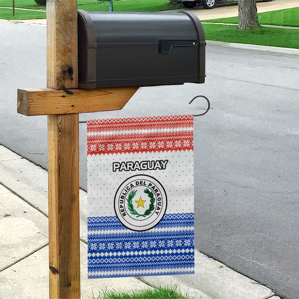 Paraguay Christmas Garden Flag with Red-White-Blue Design, National Seal, and Santa Motif - Wonder Print Shop