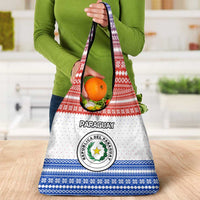 Paraguay Christmas Grocery Bag with Red-White-Blue Design, National Seal, and Santa Motif - Wonder Print Shop