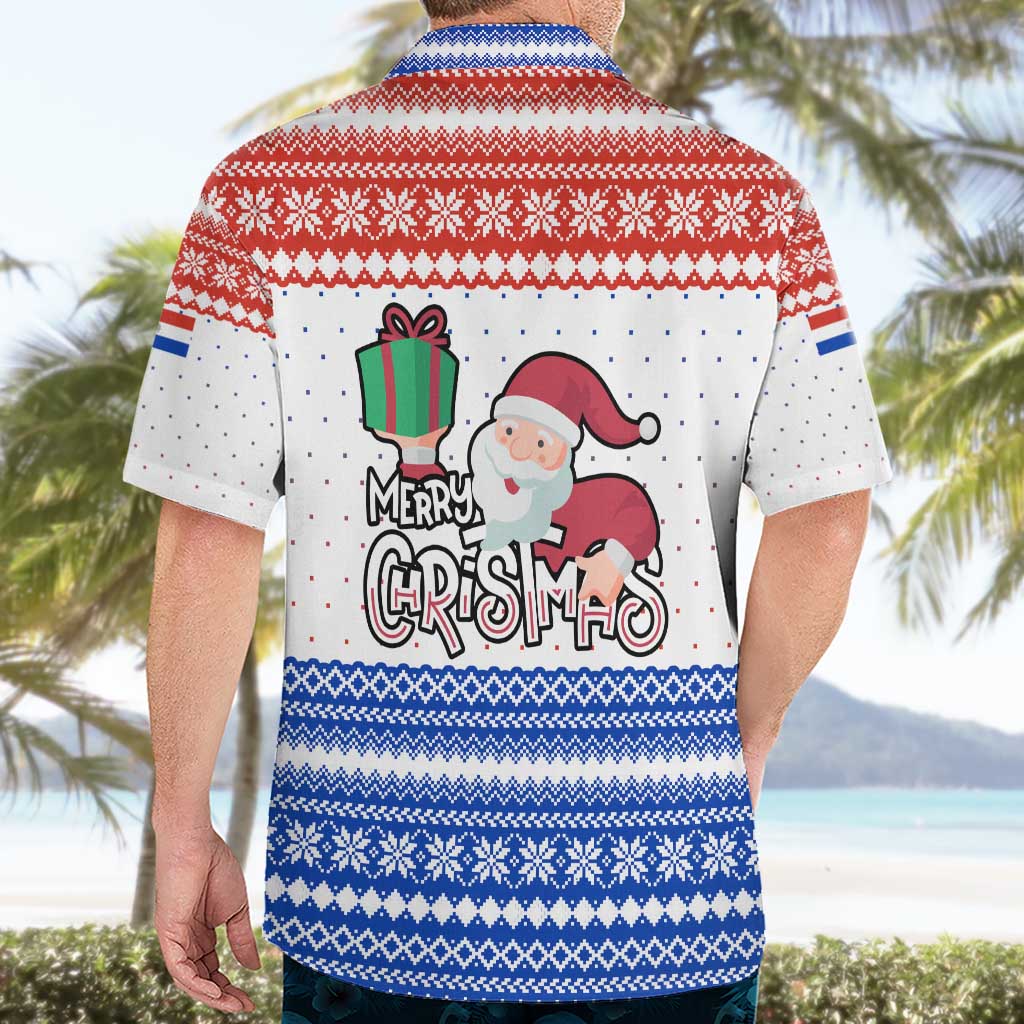 Paraguay Christmas Hawaiian Shirt with Red-White-Blue Design, National Seal, and Santa Motif - Wonder Print Shop