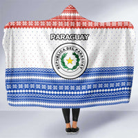 Paraguay Christmas Hooded Blanket with Red-White-Blue Design, National Seal, and Santa Motif - Wonder Print Shop