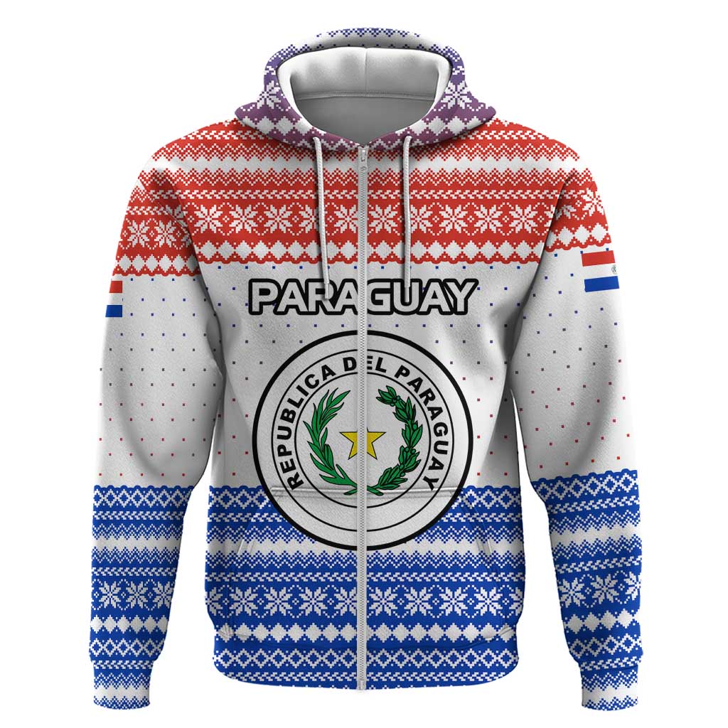 Paraguay Christmas Hoodie with Red-White-Blue Design, National Seal, and Santa Motif - Wonder Print Shop