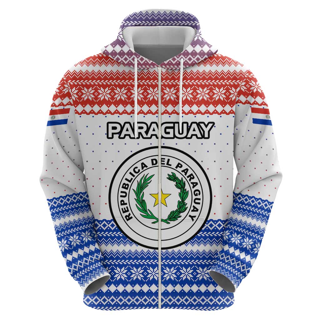 Paraguay Christmas Hoodie with Red-White-Blue Design, National Seal, and Santa Motif - Wonder Print Shop