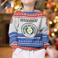Paraguay Christmas Kid Ugly Christmas Sweater with Red-White-Blue Design, National Seal, and Santa Motif - Wonder Print Shop