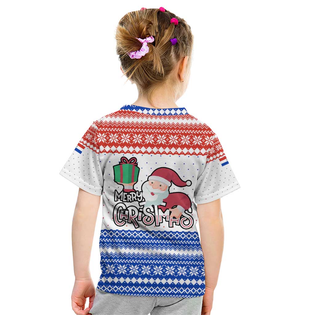 Paraguay Christmas Kid T Shirt with Red-White-Blue Design, National Seal, and Santa Motif - Wonder Print Shop