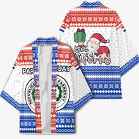 Paraguay Christmas Kimono with Red-White-Blue Design, National Seal, and Santa Motif - Wonder Print Shop