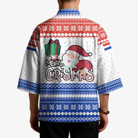 Paraguay Christmas Kimono with Red-White-Blue Design, National Seal, and Santa Motif - Wonder Print Shop