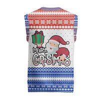 Paraguay Christmas Knitted V-Neck Vest with Red-White-Blue Design, National Seal, and Santa Motif - Wonder Print Shop