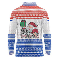 Paraguay Christmas Long Sleeve Polo Shirt with Red-White-Blue Design, National Seal, and Santa Motif - Wonder Print Shop