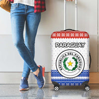 Paraguay Christmas Luggage Cover with Red-White-Blue Design, National Seal, and Santa Motif - Wonder Print Shop