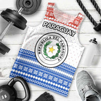 Paraguay Christmas Men Tank Top with Red-White-Blue Design, National Seal, and Santa Motif - Wonder Print Shop