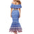 Paraguay Christmas Mermaid Dress with Red-White-Blue Design, National Seal, and Santa Motif - Wonder Print Shop