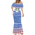 Paraguay Christmas Mermaid Dress with Red-White-Blue Design, National Seal, and Santa Motif - Wonder Print Shop