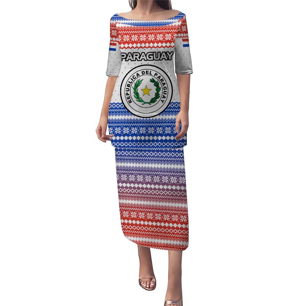 Paraguay Christmas Puletasi with Red-White-Blue Design, National Seal, and Santa Motif - Wonder Print Shop