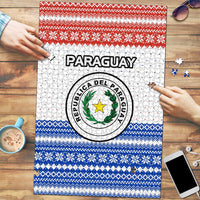 Paraguay Christmas Puzzle with Red-White-Blue Design, National Seal, and Santa Motif - Wonder Print Shop