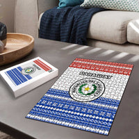 Paraguay Christmas Puzzle with Red-White-Blue Design, National Seal, and Santa Motif - Wonder Print Shop