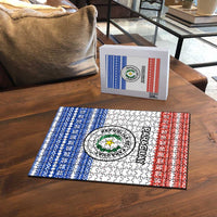 Paraguay Christmas Puzzle with Red-White-Blue Design, National Seal, and Santa Motif - Wonder Print Shop