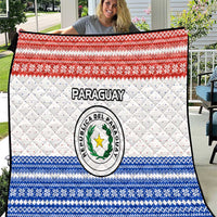 Paraguay Christmas Quilt with Red-White-Blue Design, National Seal, and Santa Motif - Wonder Print Shop