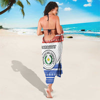 Paraguay Christmas Sarong with Red-White-Blue Design, National Seal, and Santa Motif - Wonder Print Shop